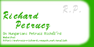 richard petrucz business card